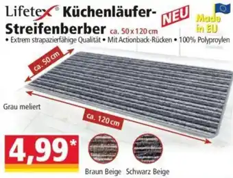 Norma Lifetex Küchenläufer Streifenberber Angebot