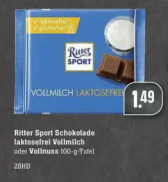 Scheck-in-Center Ritter Sport Schokolade Laktosefrei Vollmilch Oder Vollnuss Angebot