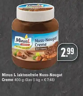 Scheck-in-Center Minus L Laktosefreie Nuss-nougat Creme Angebot