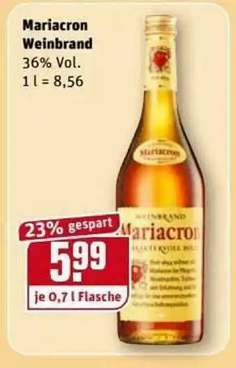 REWE Kaufpark Mariacron Weinbrand Angebot