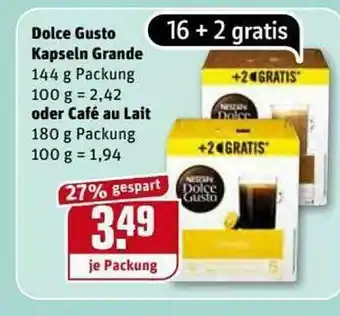 REWE Kaufpark Dolce Gusto Kapseln Grande Oder Café Au Lait Angebot