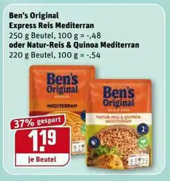 REWE Kaufpark Ben's Original Express Reis Mediterran Oder Natur Reis & Quinoa Mediterran Angebot