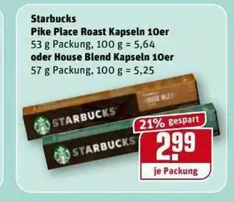 REWE Kaufpark Starbucks Pike Place Kapseln 10er Oder House Blend Kapseln 10er Angebot