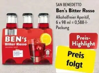 Aldi Süd SAN BENEDETTO Ben's Bitter Rosso 0,588 L Packung Angebot