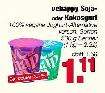 Edeka Scherer Vehappy Soja- Oder Kokosgurt Angebot