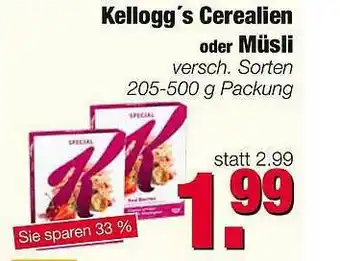 Edeka Scherer Kellogg's Cerealien Oder Müsli Angebot