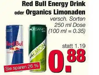 Edeka Scherer Red Bull Energy Drink Oder Organics Limonaden Angebot