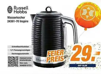 Expert Bening Russell Hobbs Wasserkocher 24361-70 Inspire Angebot