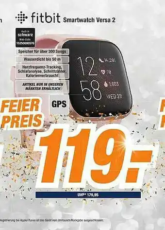 Expert Bening Fitbit Smartwatch Versa 2 Angebot