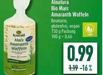 diska Alnatura Bio Mais Amaranth Waffeln Angebot