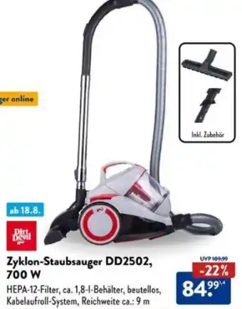 Aldi Süd Dirt Devil Zyklon-Staubsauger DD2502, 700 W Angebot