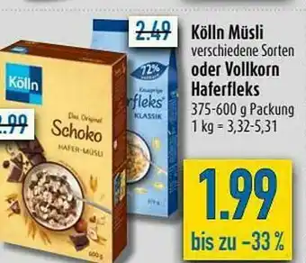 diska Kölln Müsli Oder Vollkorn Haferfleks Angebot