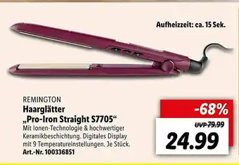 Lidl Remington Haarglätter Pro-iron Straight S7705s Angebot