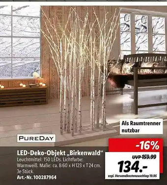 Lidl Pureday Led-deko-objekt Birkenwald Angebot