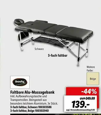 Lidl Body Coach Faltbare Alu-massagebank Angebot
