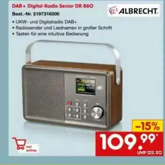 Netto Marken-Discount Albrecht Dab+ Digital-radio Senior Dr860 Angebot