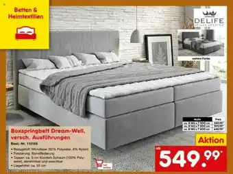 Netto Marken-Discount Boxspringbett Dream-well Delife Angebot