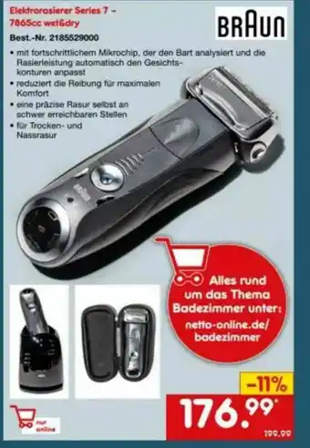 Netto Marken-Discount Braun Elektrorasierer Series 7 - 7865cc Wet&dry Angebot