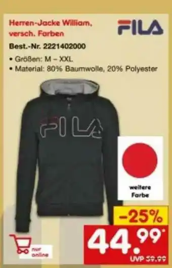 Netto Marken-Discount Fila Herren-jacke William Angebot