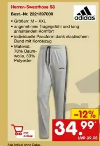 Netto Marken-Discount Adidas Herren-sweathose S3 Angebot