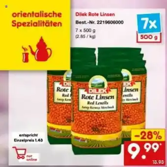 Netto Marken-Discount Dilek Rote Linsen Angebot