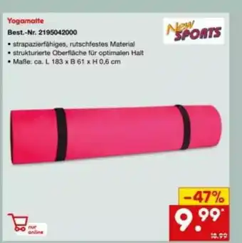 Netto Marken-Discount Yogamatte New Sports Angebot