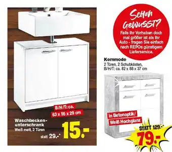 Repo Markt Kommode Oder Waschbeckenunterschrank Angebot