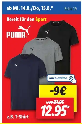 Lidl PUMA  z.B. T-Shirt Angebot