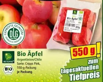 Norma BIO SONNE Bio Äpfel 550 g Packung Angebot