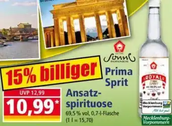 Norma Sonne Prima Sprit Ansatzspirituose 0,7 L Flasche Angebot