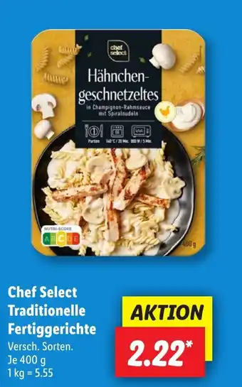 Lidl Chef Select Traditionelle Fertiggerichte Versch. Sorten. Je 400 g Angebot