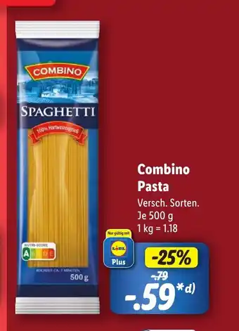 Lidl Combino Pasta Versch. Sorten. Je 500 g Angebot