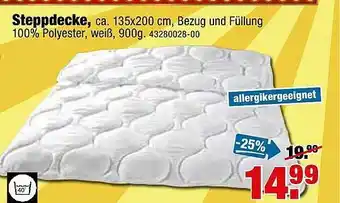 SB Lagerkauf Steppdecke Angebot