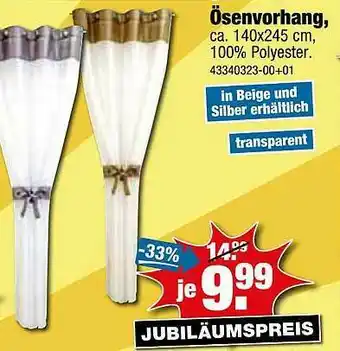 SB Lagerkauf ösenvorhang Angebot