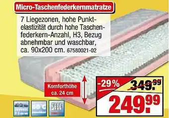 SB Lagerkauf Micro Taschenfederkernmatratze Angebot