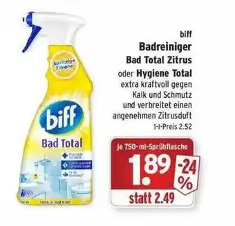 Wasgau Biff Badreiniger Bad Total Zitrus Oder Hygiene Total Angebot