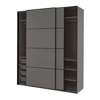 IKEA Pax / mehamn Kleiderschrank, dunkelgrau/doppelseitig dunkelgrau, 200x66x236 cm Angebot