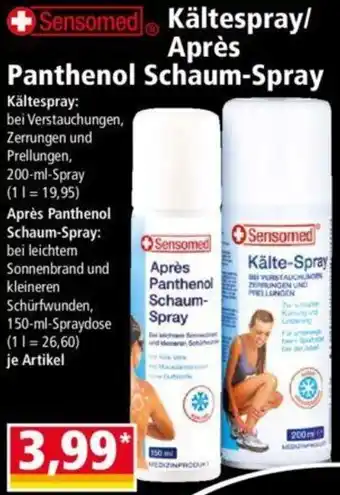 Norma Sensomed Kältespray/ Après Panthenol Schaum-Spray 200/150 ml Angebot