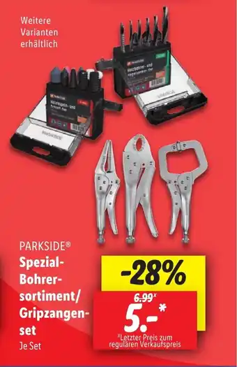 Lidl PARKSIDE Spezial-Bohrersortiment/ Gripzangen-set Je Set Angebot