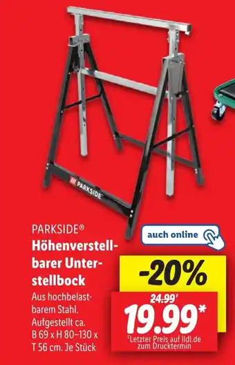 Lidl PARKSIDE Höhenverstellbarer Unterstellbock Angebot