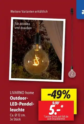 Lidl LIVARNO home Outdoor-LED-Pendelleuchte Angebot