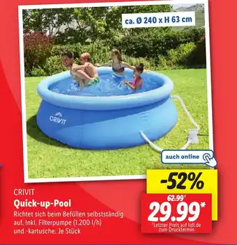 Lidl CRIVIT Quick-up-Pool Angebot