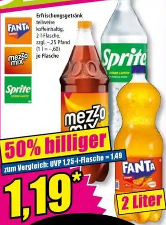 Norma FANTA, Mezzo mix oder Sprite Erfrischungsgetränk 2 Liter Angebot