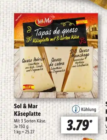 Lidl Sol & Mar Käseplatte Je 150 g Angebot