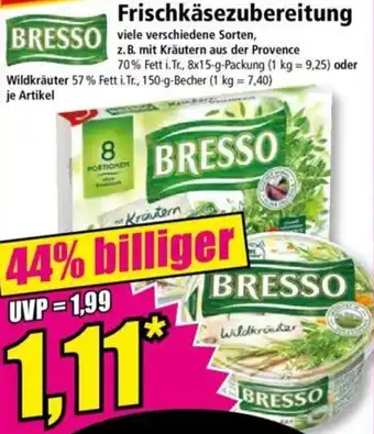 Norma BRESSO Frischkäsezubereitung Angebot