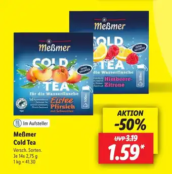 Lidl Meẞmer Cold Tea Versch. Sorten. Je 14x 2,75 g Angebot