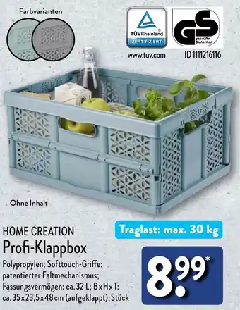 Aldi Nord HOME CREATION Profi-Klappbox Angebot