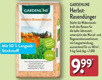 Aldi Nord GARDENLINE Herbst-Rasendünger 5kg Angebot