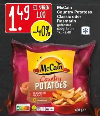 WEZ McCain Country Potatoes Classic oder Rosmarin 600g Beutel Angebot