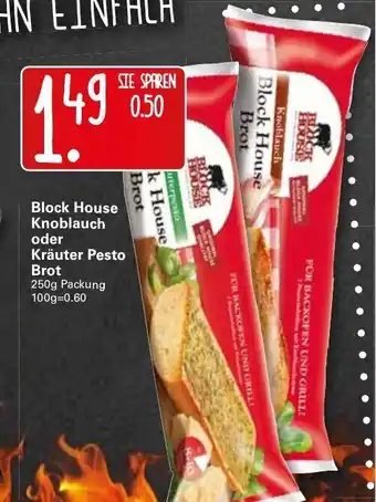 WEZ Block House Knoblauch oder Kräuter Pesto Brot 250g Angebot